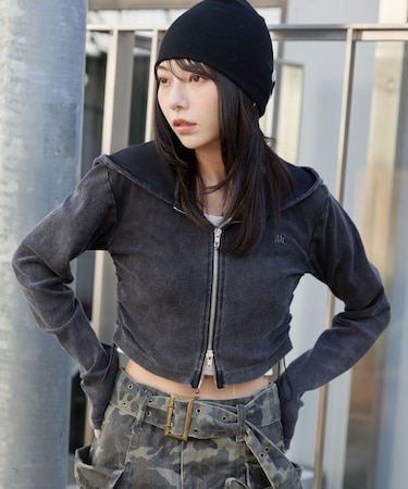 リブジップパーカー