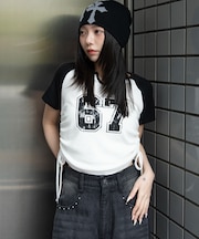 キーネックサイドレースアップちびT