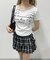 リボングラフィックサイドドロストT