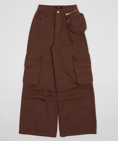 ポーチ付きウォッシュドカーゴパンツ