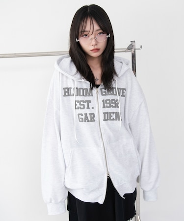 発泡ロゴジップパーカー