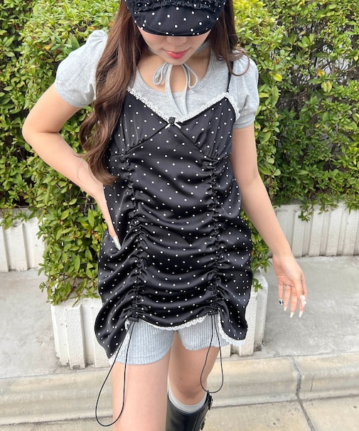 ドロストドットキャミワンピ