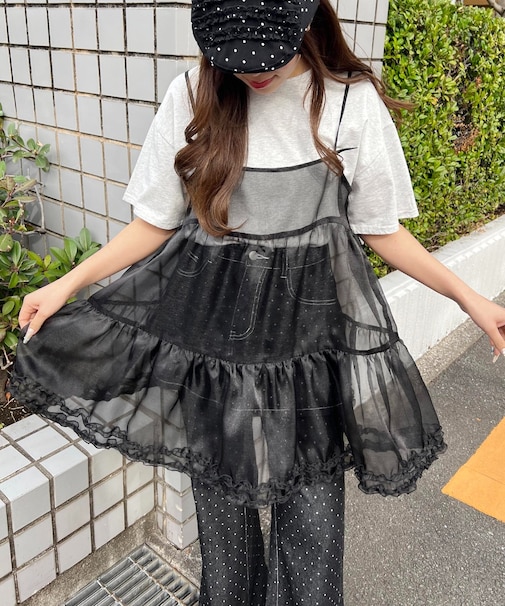 シアーフリルキャミワンピース