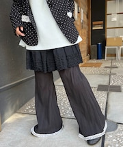 レースヘムワイドパンツ