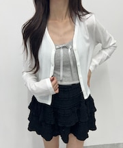 シンプルショートカーデ