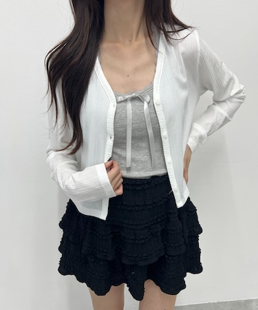 シンプルショートカーデ