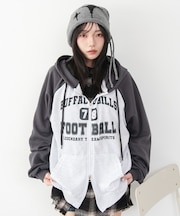 カレッジラグランジップパーカー