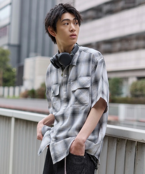 オンブレチェックシャツ（SS）