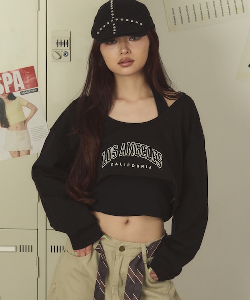 レイヤードクロップドロゴトップ