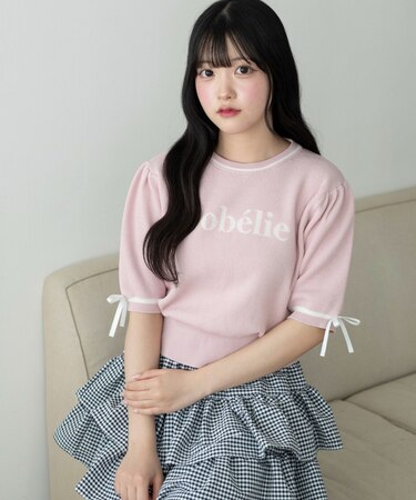 メッセージリボンポイントSSニット