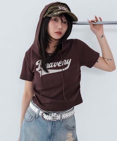 レースアップフードちびT