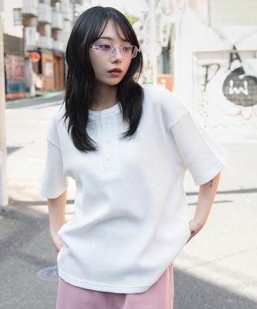 ワッフルヘンリーネックT（SS）