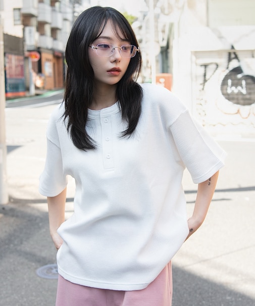 ワッフルヘンリーネックT（SS）