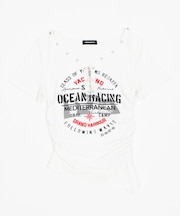 スタッズジップVネックSS　Tシャツ