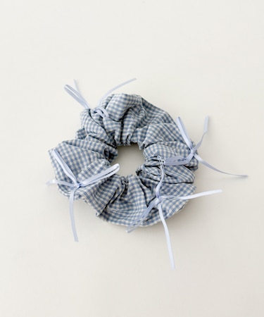 Lリボンギンガムチェックシュシュ