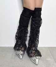 レイヤードレースデザインレッグカバー