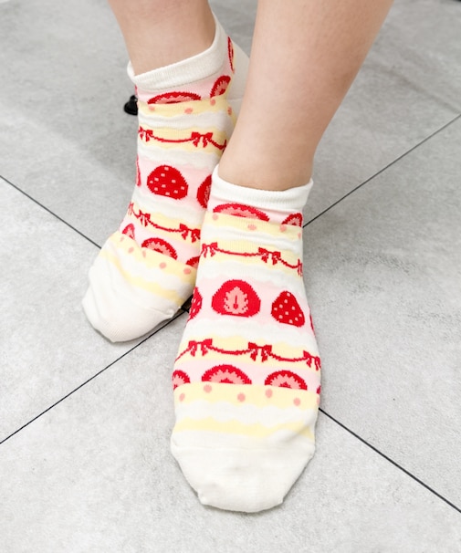 ケーキ柄ショートソックス