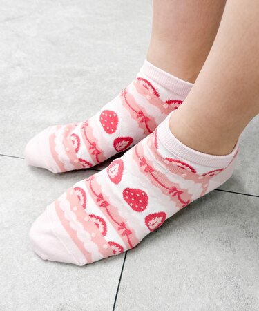 ケーキ柄ショートソックス