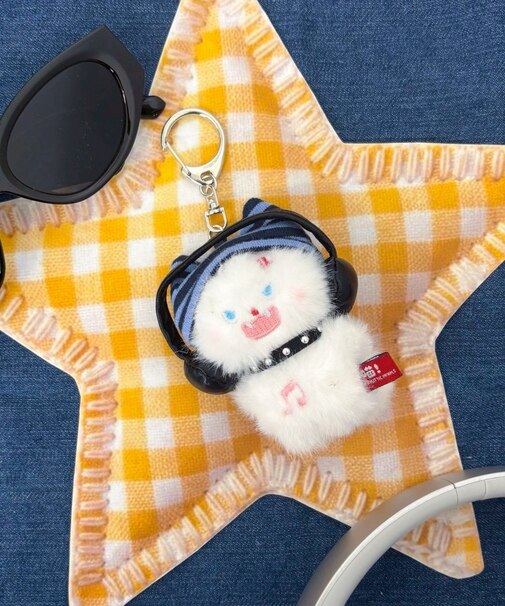 ノリノリ怒りネコぬいぐるみキーホルダー