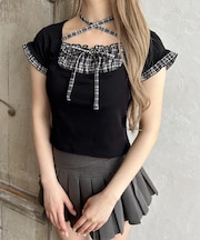 チェックレイヤードチョーカーT