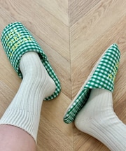 チェックロゴルームシューズ