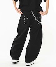 ハトメバッククロスモチーフパンツ