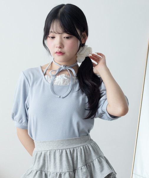パフスリーブチョーカーT