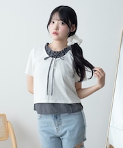 フリルドッキングヘンリーTシャツ