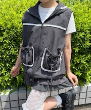 チェックナイロンベスト