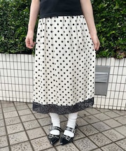 ドットサテンスカート