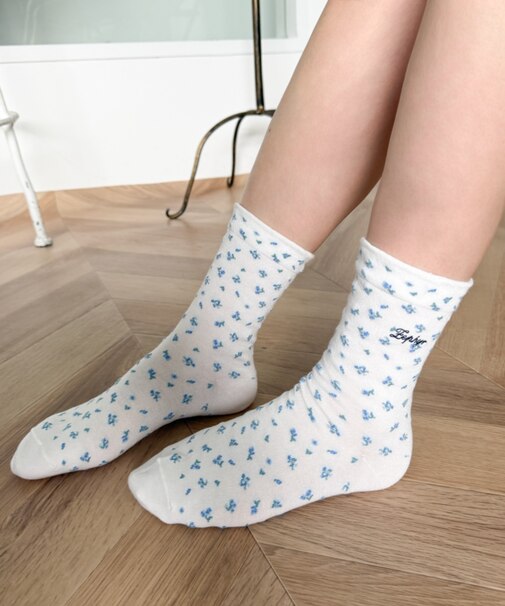 刺繍ワンポイントフラワーソックス