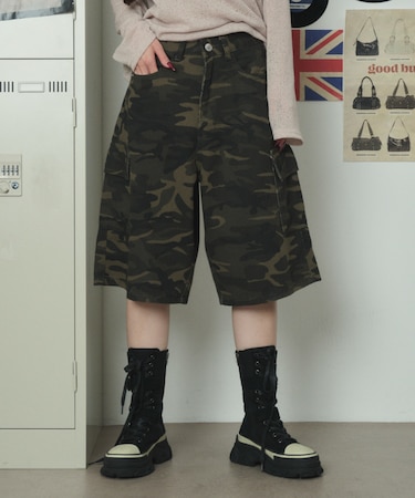 カーゴカモフラハーフパンツ
