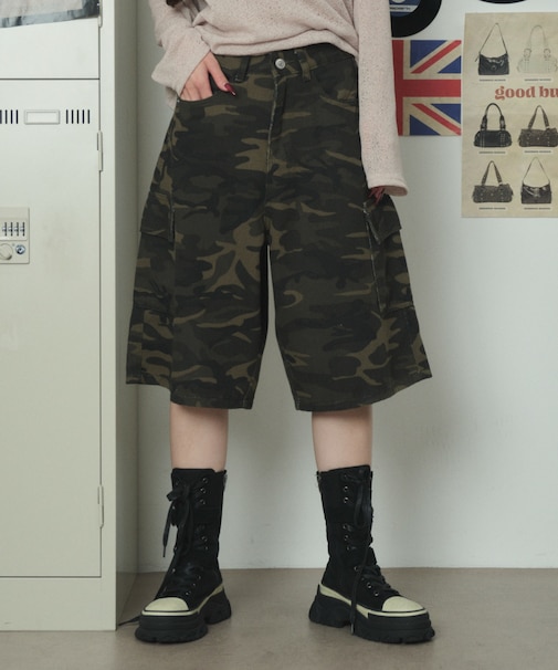 カーゴカモフラハーフパンツ