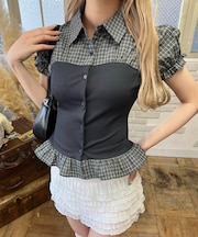 パフスリーブビスチェブラウス