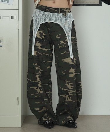 ガーターデザインスウェットパンツ