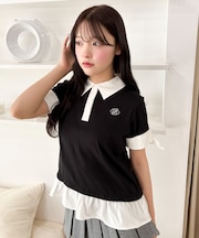 ヘムフリルシャツドッキングTシャツ