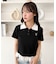 レースヘムワンポイント襟付きTシャツ