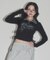 チェックカラーデザインLS Tシャツ