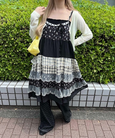 パッチワークキャミワンピース
