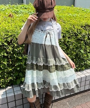 パッチワークキャミワンピース