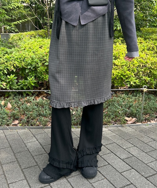 ギャザーフリルリブパンツ