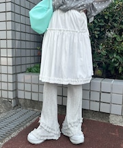ギャザーフリルリブパンツ