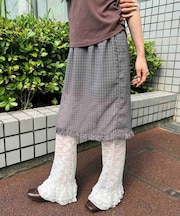 ミニチェックミドルスカート