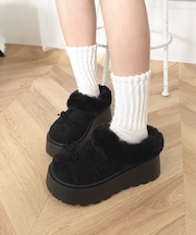 厚底ムートンタッチシューズ