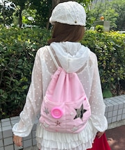 アソートボタンパッチワークナップサック