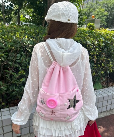 アソートボタンパッチワークナップサック