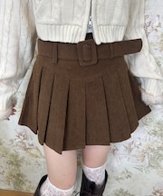 ベルトツキコーデュロイプリーツSK