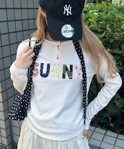アソートボタンパッチワークロゴロンT