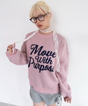 グラフィックニットプルオーバー