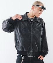 PUスタッズグラフィックジャケット